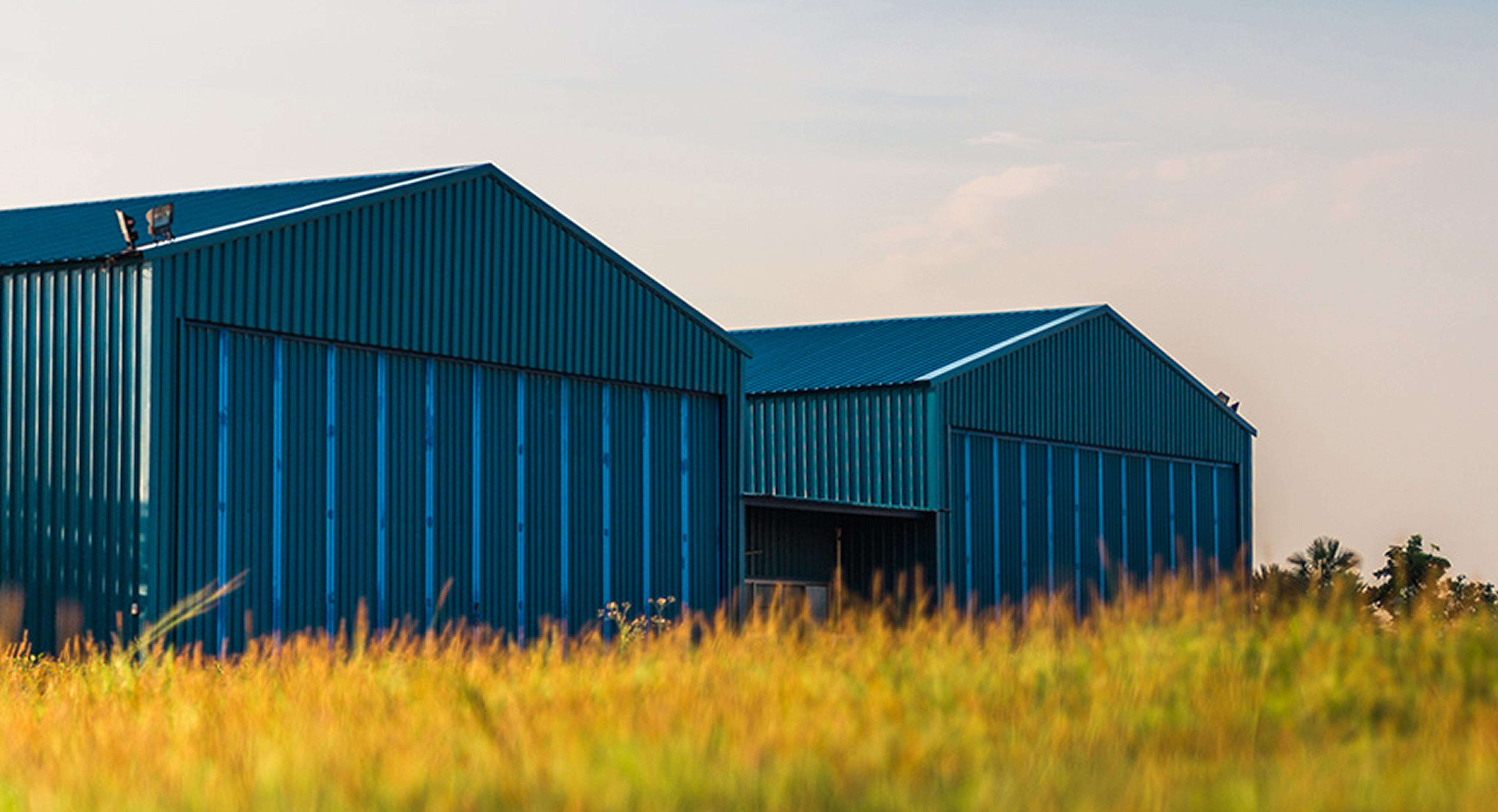 Steel roof on modern wooden house